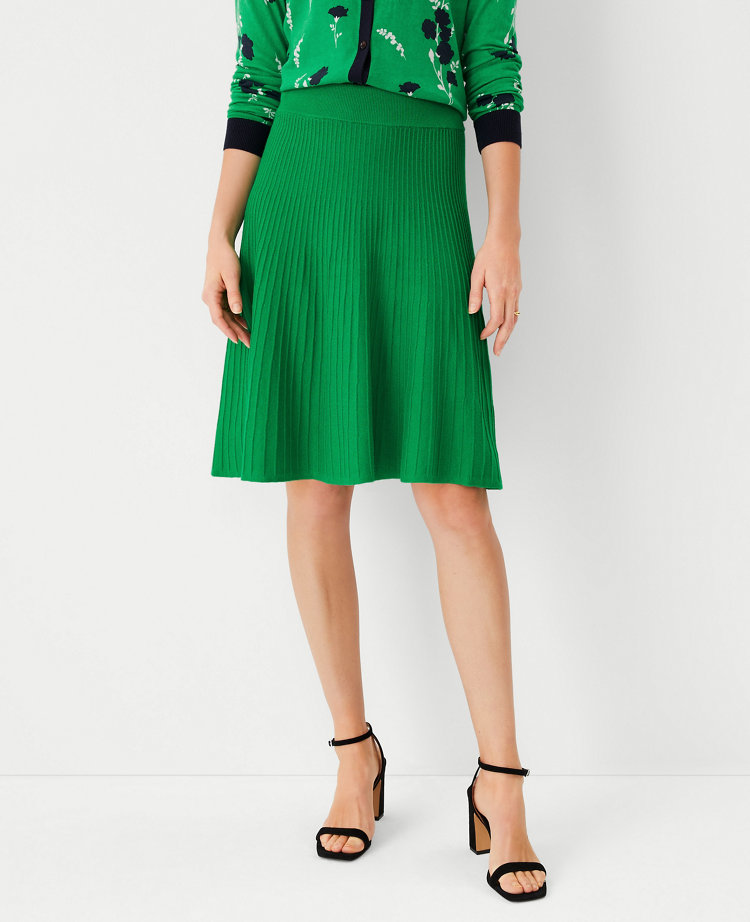 Petite Ribbed Flare Sweater Skirt