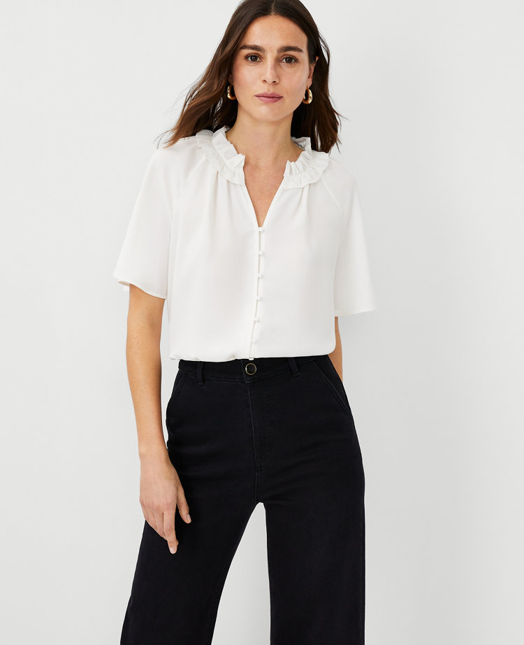 Ruffle Raglan Sleeve Top