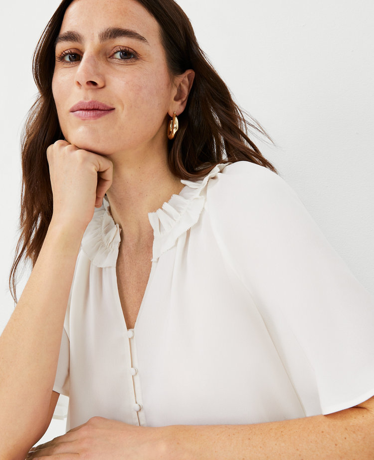 Ruffle Raglan Sleeve Top