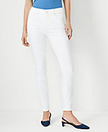 Curvy Sculpting Pocket Mid Rise Skinny Jeans in White carousel Product Image 1