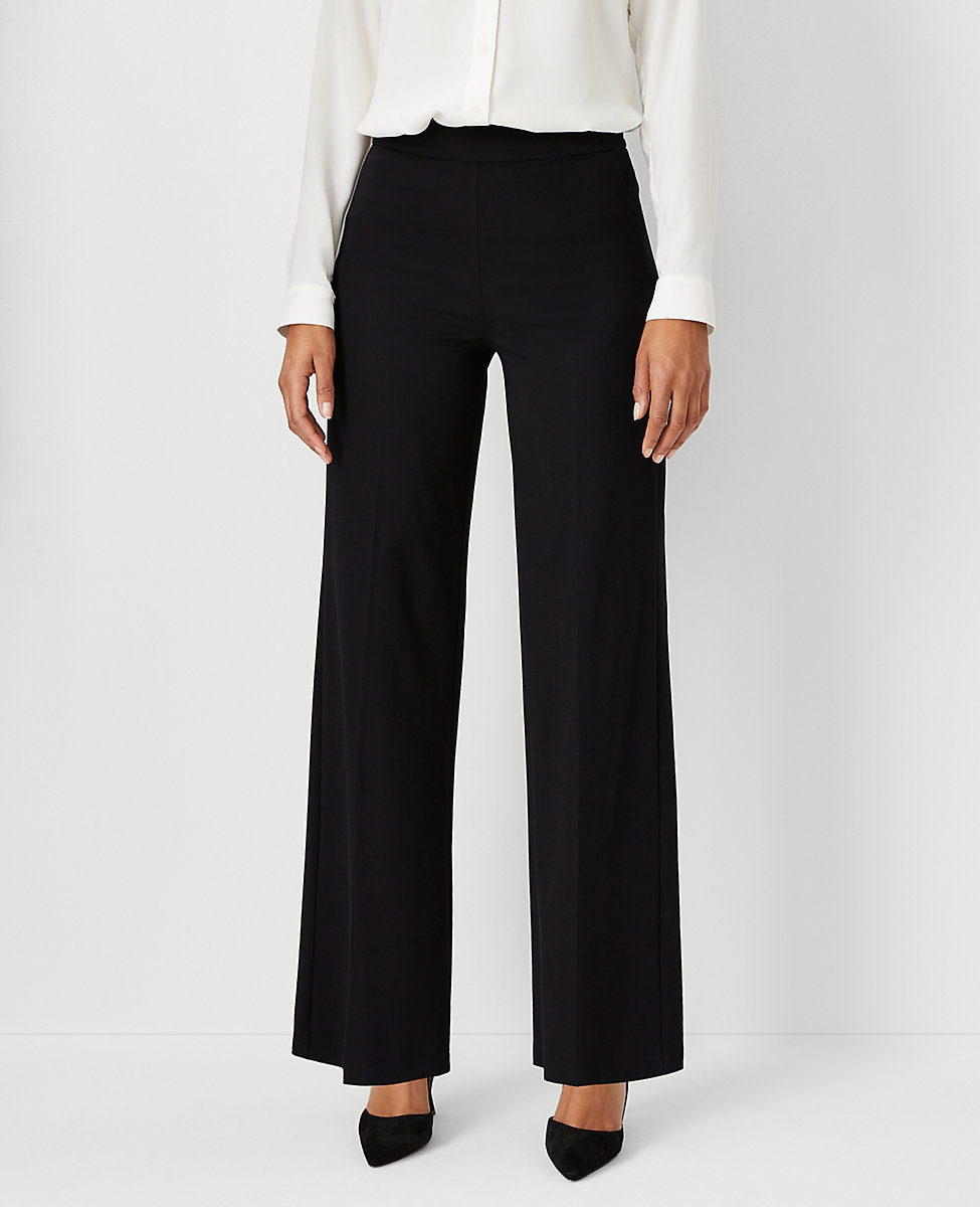 The Side Zip Wide Leg Pant in Knit