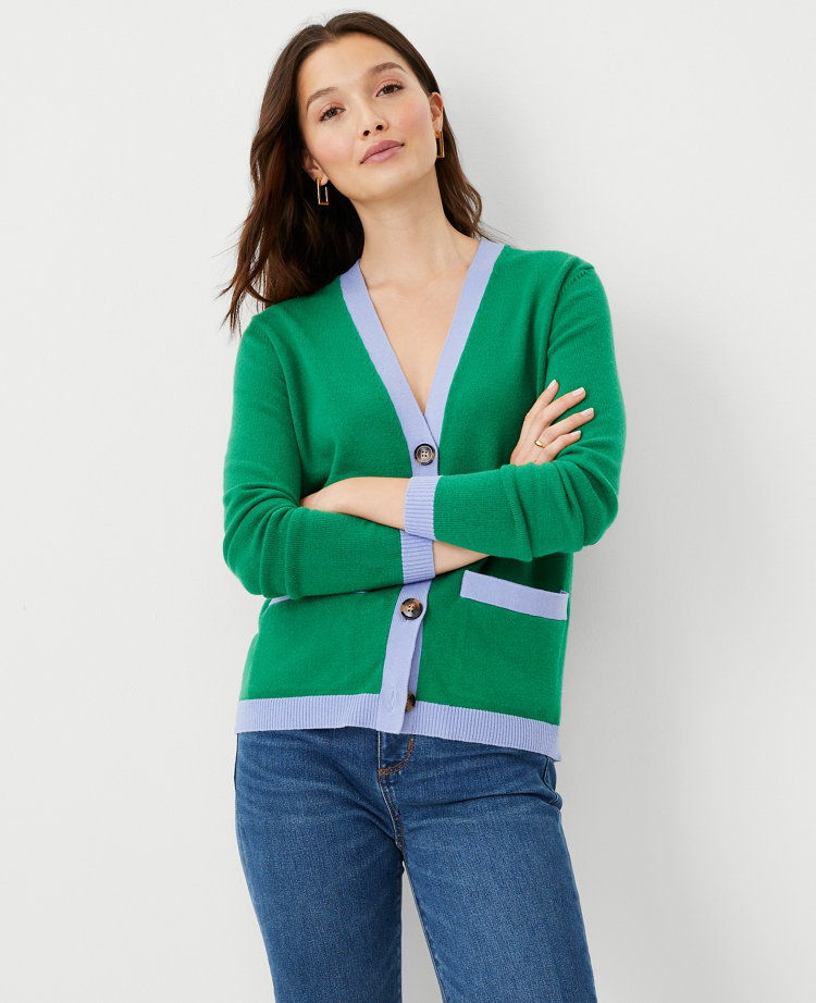 Petite Tipped Boyfriend Cardigan