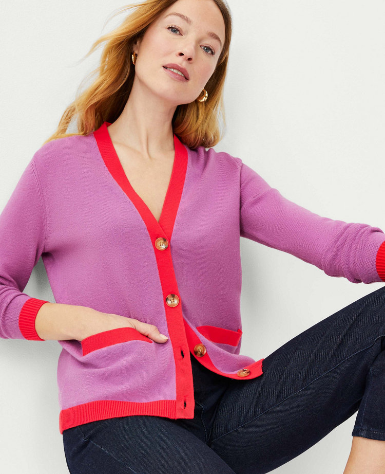 Petite Tipped Boyfriend Cardigan