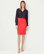 Twill Seamed Pencil Skirt carousel Product Image 3