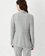 The Petite Notched One Button Blazer in Plaid carousel Product Image 2