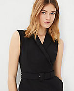 Belted Lapel Flare Dress carousel Product Image 3