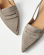 Penny Loafer Suede Slingback Pumps carousel Product Image 2