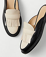 Kiltie Leather Loafer Slides carousel Product Image 2