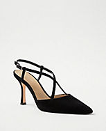 Strappy Suede Pumps carousel Product Image 1