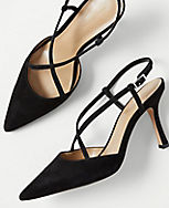 Strappy Suede Pumps carousel Product Image 2