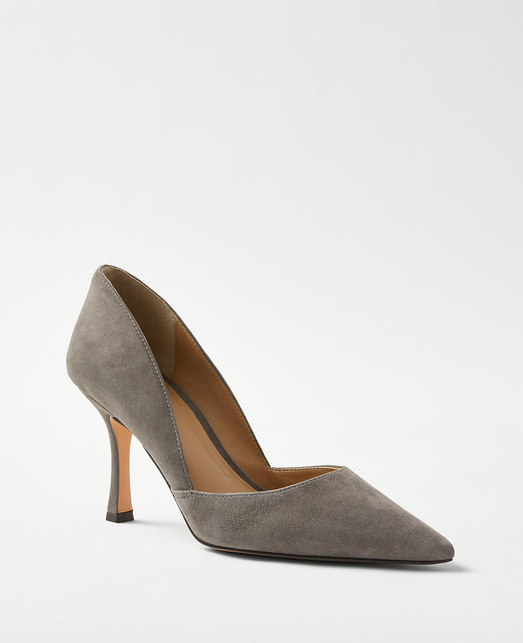 Ann Taylor New Azra Suede Pumps In Heathered Onyx ModeSens
