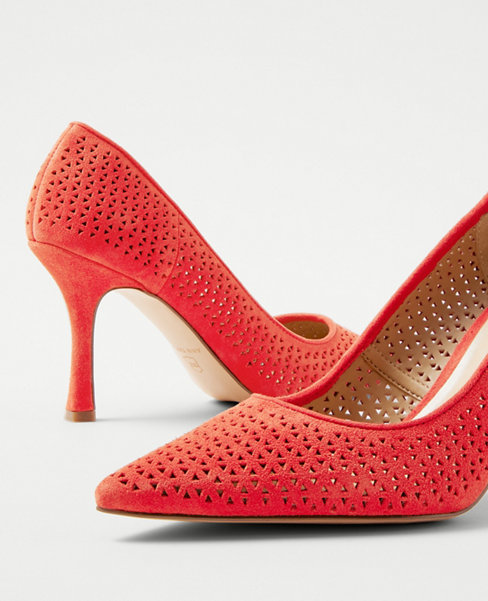 Mila Perforated Suede Pumps