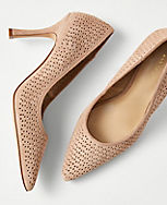 Mila Perforated Suede Pumps carousel Product Image 2