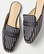 Woven Leather Loafer Slides carousel Product Image 2