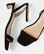 Suede Blade Heel Ankle Strap Sandals carousel Product Image 2