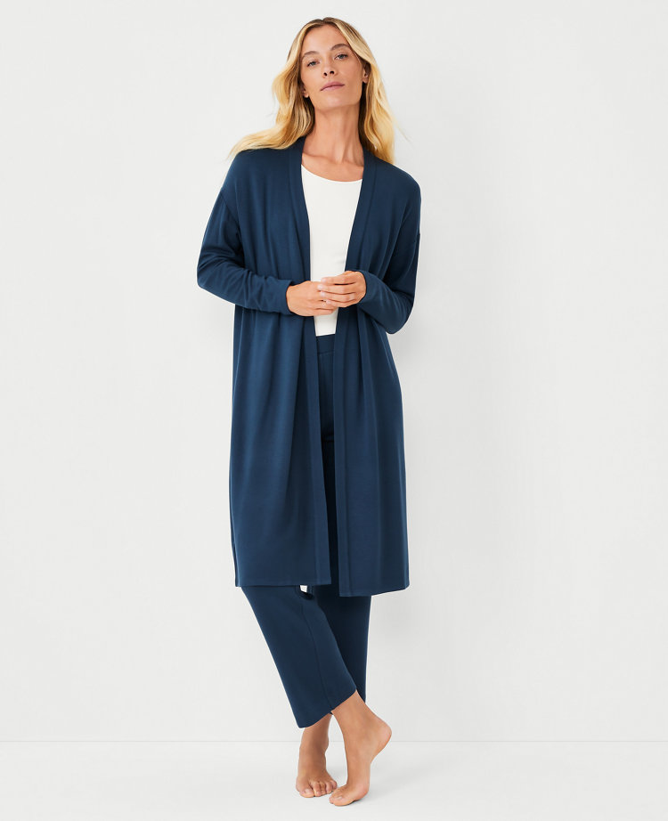 Ann Taylor Lounge Duster In Mystic Navy