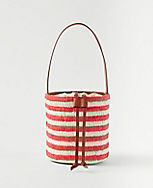 Striped Raffia Bucket Bag carousel Product Image 1