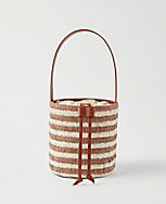 Striped Raffia Bucket Bag carousel Product Image 1