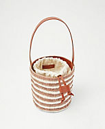 Striped Raffia Bucket Bag carousel Product Image 2