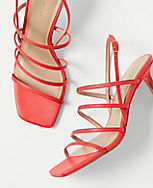 Strappy Leather Heeled Slingback Sandals carousel Product Image 2