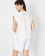 Drop Shoulder Button Tab Top carousel Product Image 2