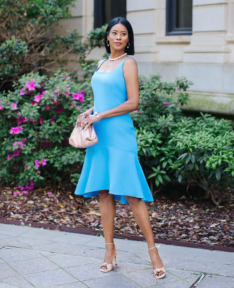 Blue flare dress