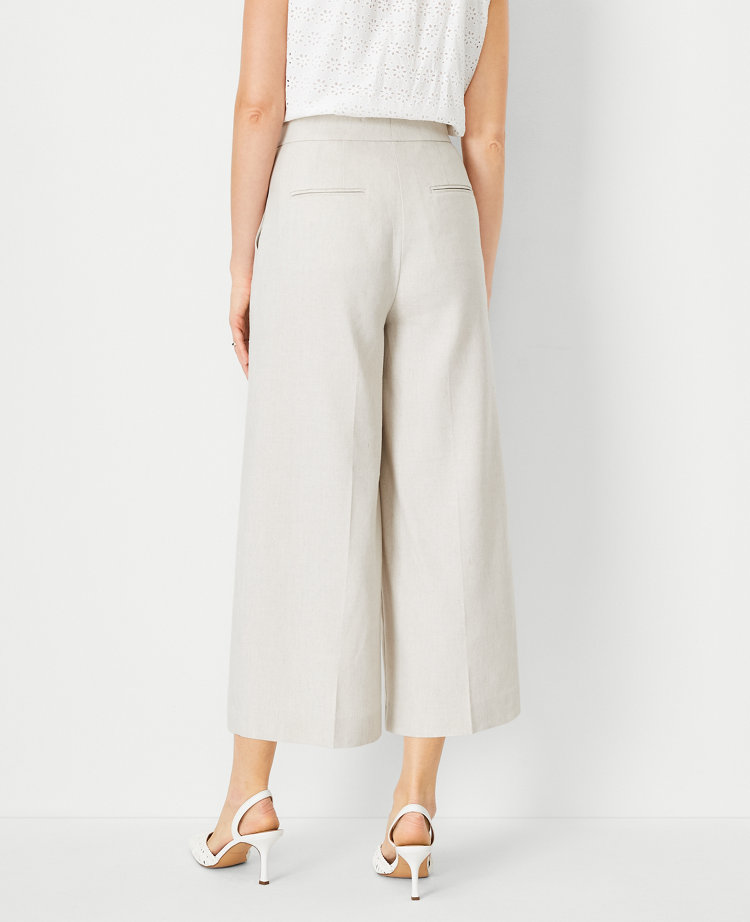 Beige Linen Culottes (Statement Pants)