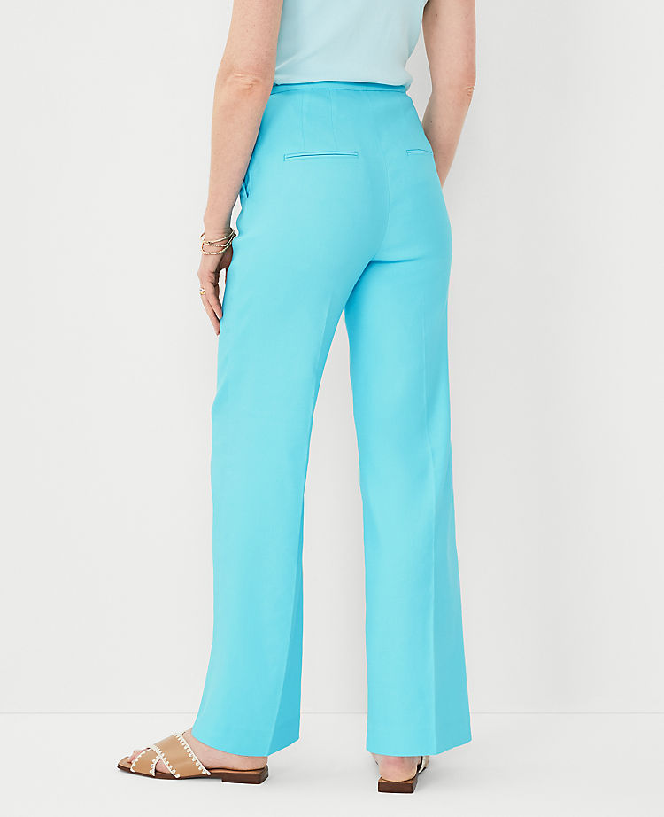 The Side Zip Straight Pant in Linen Blend