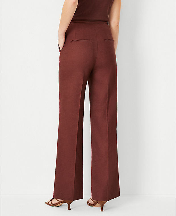 The Side Zip Straight Pant in Linen Blend
