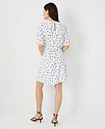 Dotted Shirred Shift Dress carousel Product Image 2