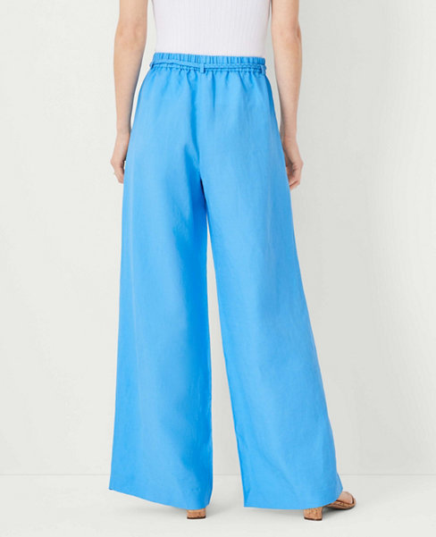 The Belted Pull On Palazzo Pant in Linen Blend