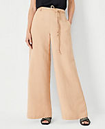 The Belted Pull On Palazzo Pant in Linen Blend carousel Product Image 1