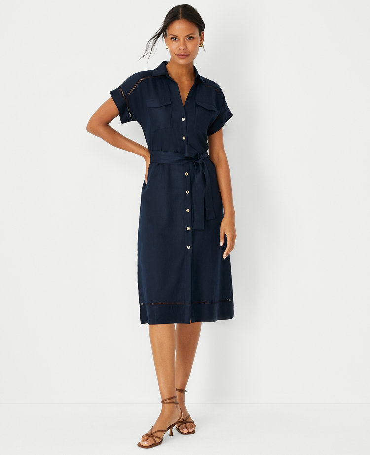 Cutout Pocket Shirtdress