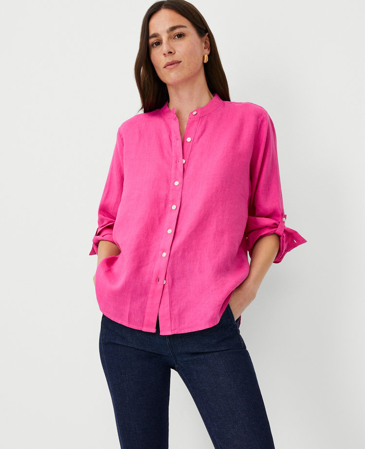 Linen Relaxed Roll Tab Perfect Shirt