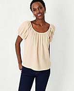 Gathered Scoop Neck Top carousel Product Image 1