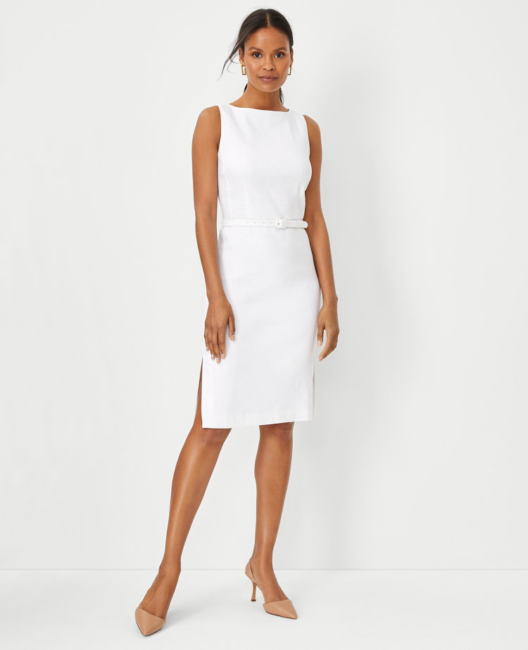 ATLANTIC Boat Neck Dress in Stretch Leather