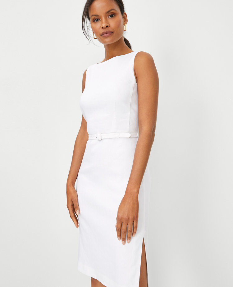 White sheath 2024 dress sleeveless