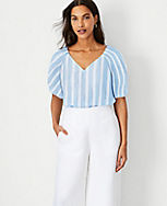 Striped Puff Tie Sleeve Top carousel Product Image 1