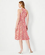 Striped Crossover Neck Wrap Dress carousel Product Image 2