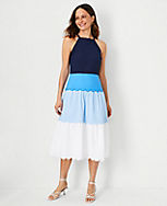 Colorblock Halter Flare Dress carousel Product Image 1