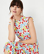 Floral Ruffle Pleated Flare Dress carousel Product Image 3