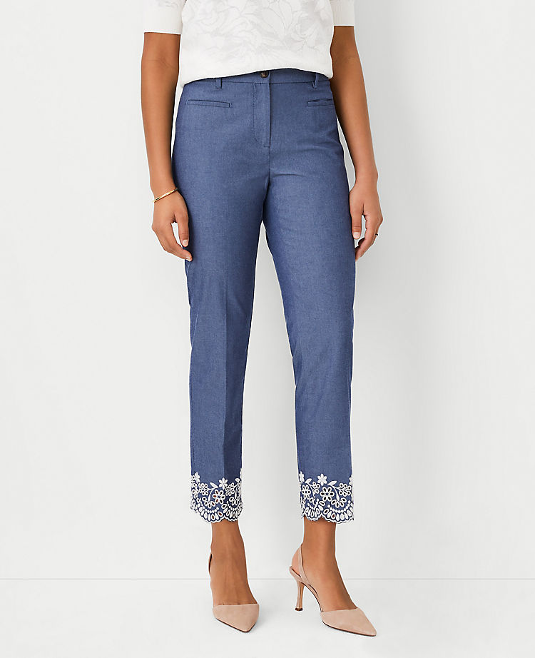 The Cotton Crop Pant in Eyelet