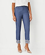 The Cotton Crop Pant in Eyelet carousel Product Image 1
