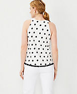 Dotted Linen Blend Button Back Halter Top carousel Product Image 2