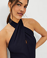 Ribbed Criss Cross Halter Top carousel Product Image 1