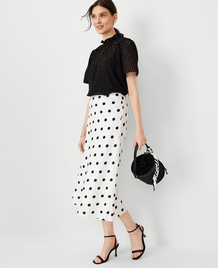Dotted Bias Slip Skirt