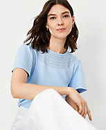 Embroidered Flutter Sleeve Tee carousel Product Image 3
