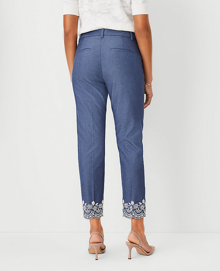 The Cotton Crop Pant in Eyelet - Curvy Fit