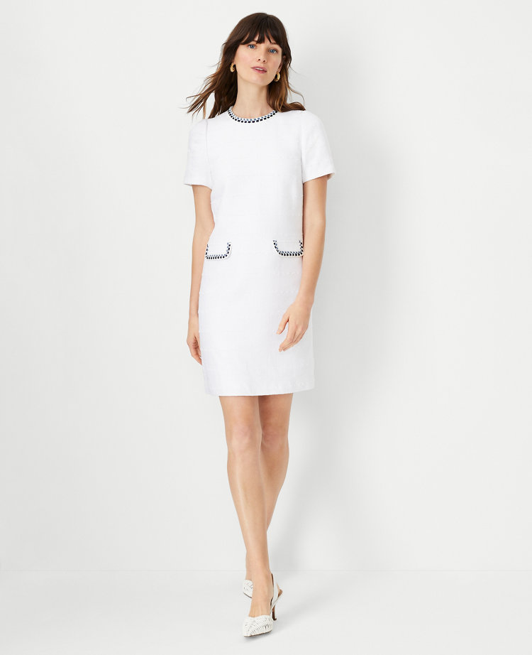 ann taylor white dresses | | Ann Taylor Crochet Trim Sleeveless Sheath Dress Midi & Maxi Dresses for