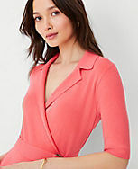 Petite Lapel Belted Sweater Dress carousel Product Image 3